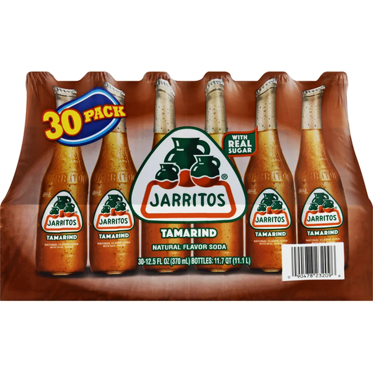Jarritos Tamarind Soda, 12.5 fl oz Bottles, 30 Pack