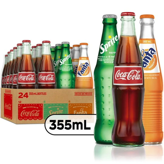Coca-Cola of Mexico Fiesta Pack, 12 fl oz Glass Bottles, 24 Pack