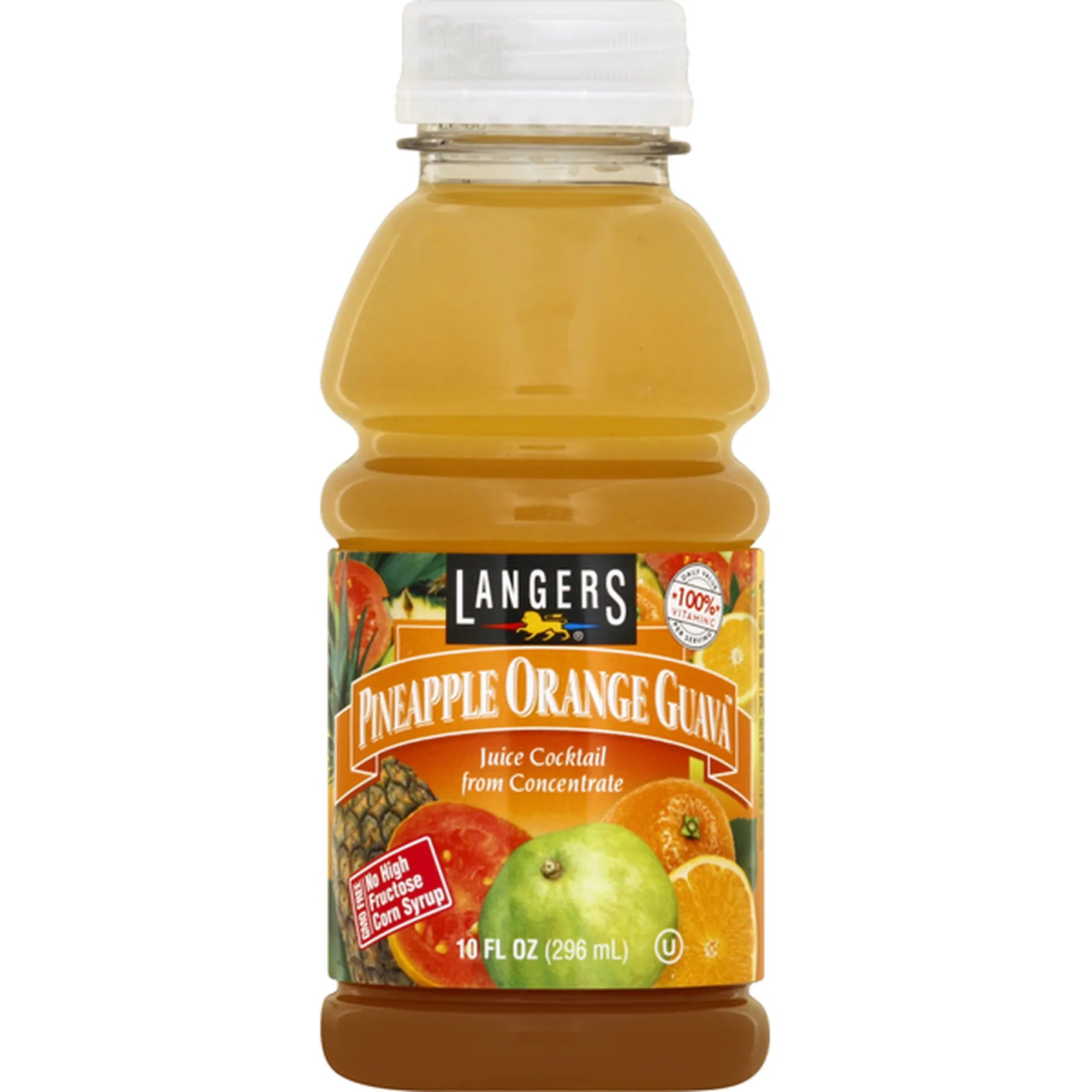 Langers Juice Cocktail, Pineapple Orange Guava, 10 fl oz, 24 ct