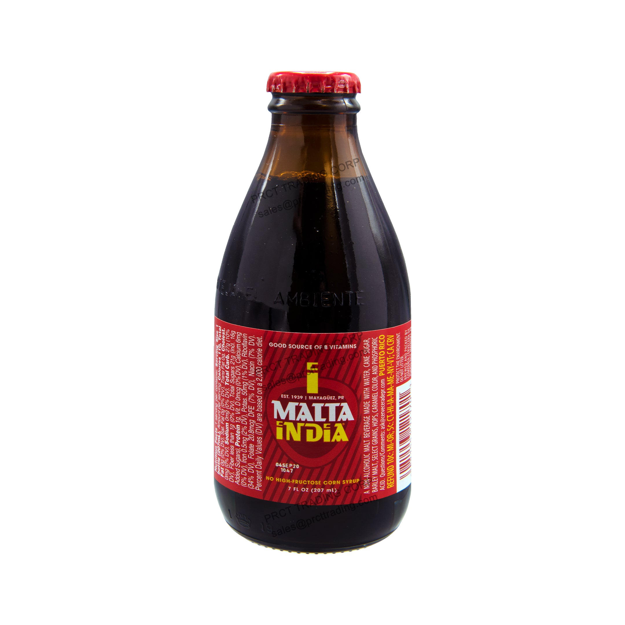 Malta India Non-Alcoholic Malt Beverage, 7 fl oz Bottles, 24-Pack