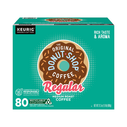 The Original Donut Shop Coffee, Regular, Medium Roast, Keurig K-Cup Pods, 80 ct