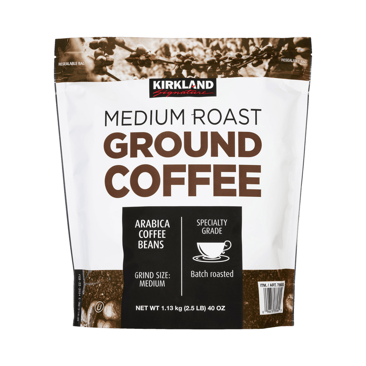 Kirkland Signature Ground Coffee, Medium Roast, 2.5 lbs