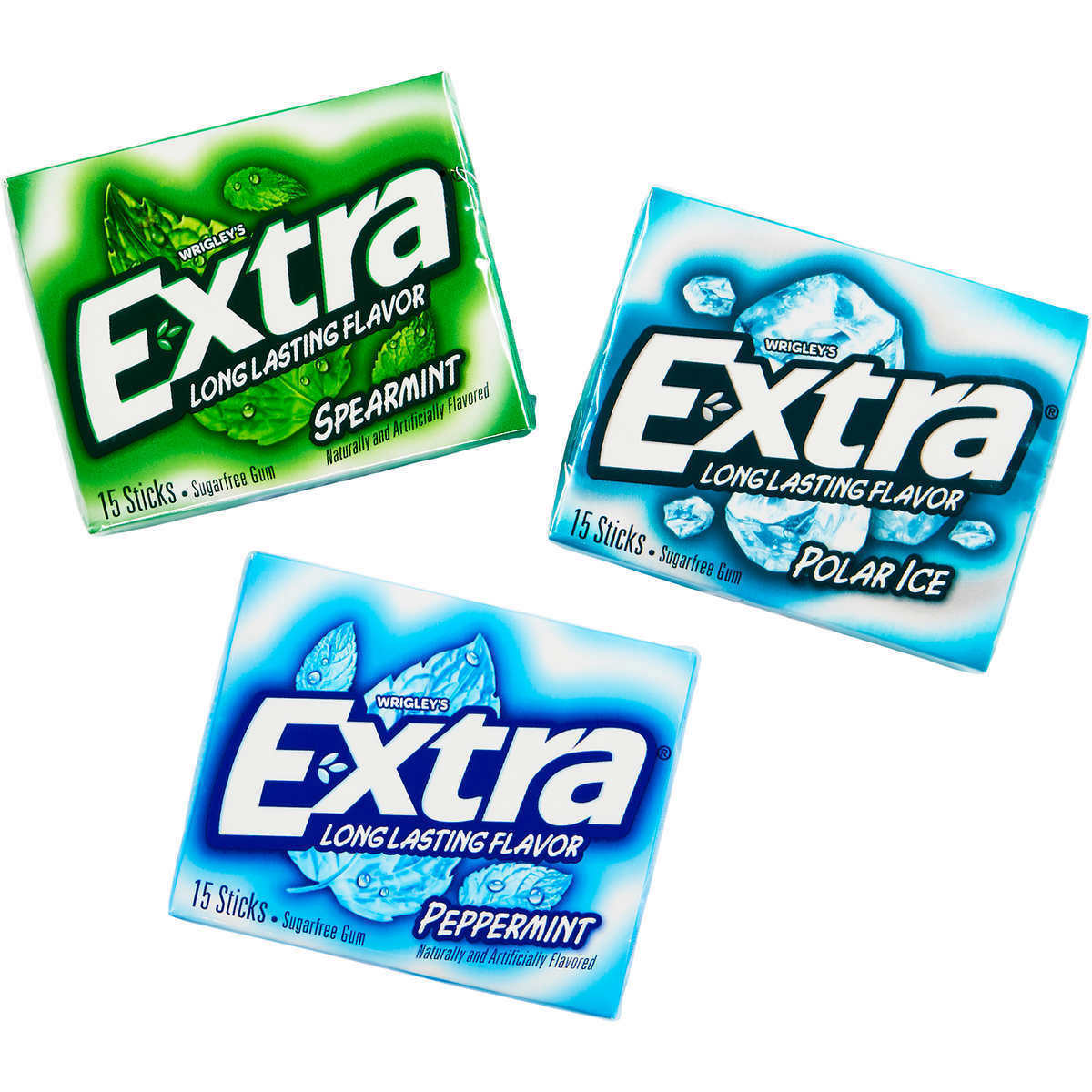 Extra Sugar-Free Gum, Mint Variety Pack, 15 Sticks, 18 ct