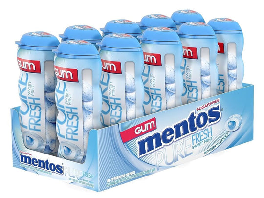 Mentos Sugar Free Chewing Gum, Pure Fresh Mint, 15 Pieces, 10 ct