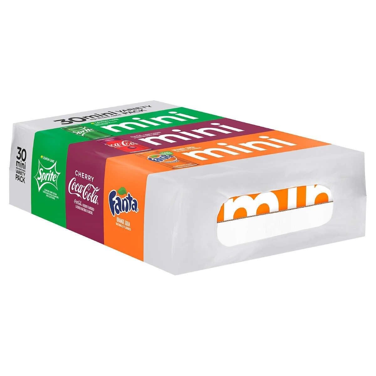 Coca-Cola Mini Cans Soda Variety Pack, 7.5 fl oz, 30 Pack
