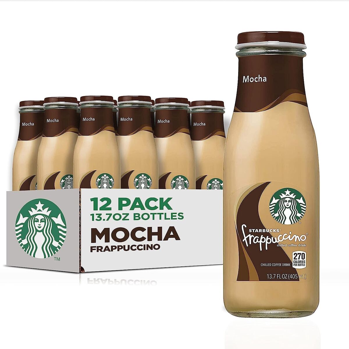 Starbucks Frappuccino Chilled Coffee Drink, Mocha, 13.7 fl oz, 12 ct