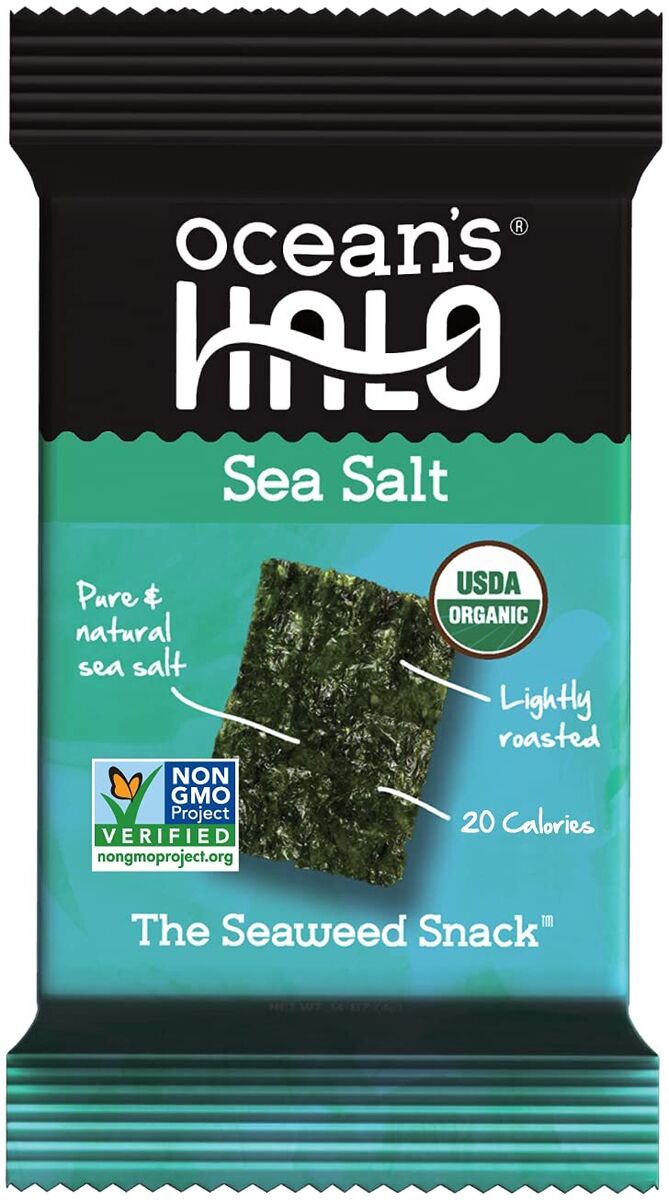 Ocean's Halo Organic Seaweed Snack, Maui Onion & Sea Salt, 0.14 oz, 25 ct