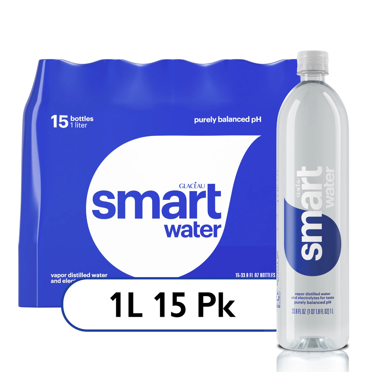 Glaceau Smartwater, 33.8 fl oz, 15 ct