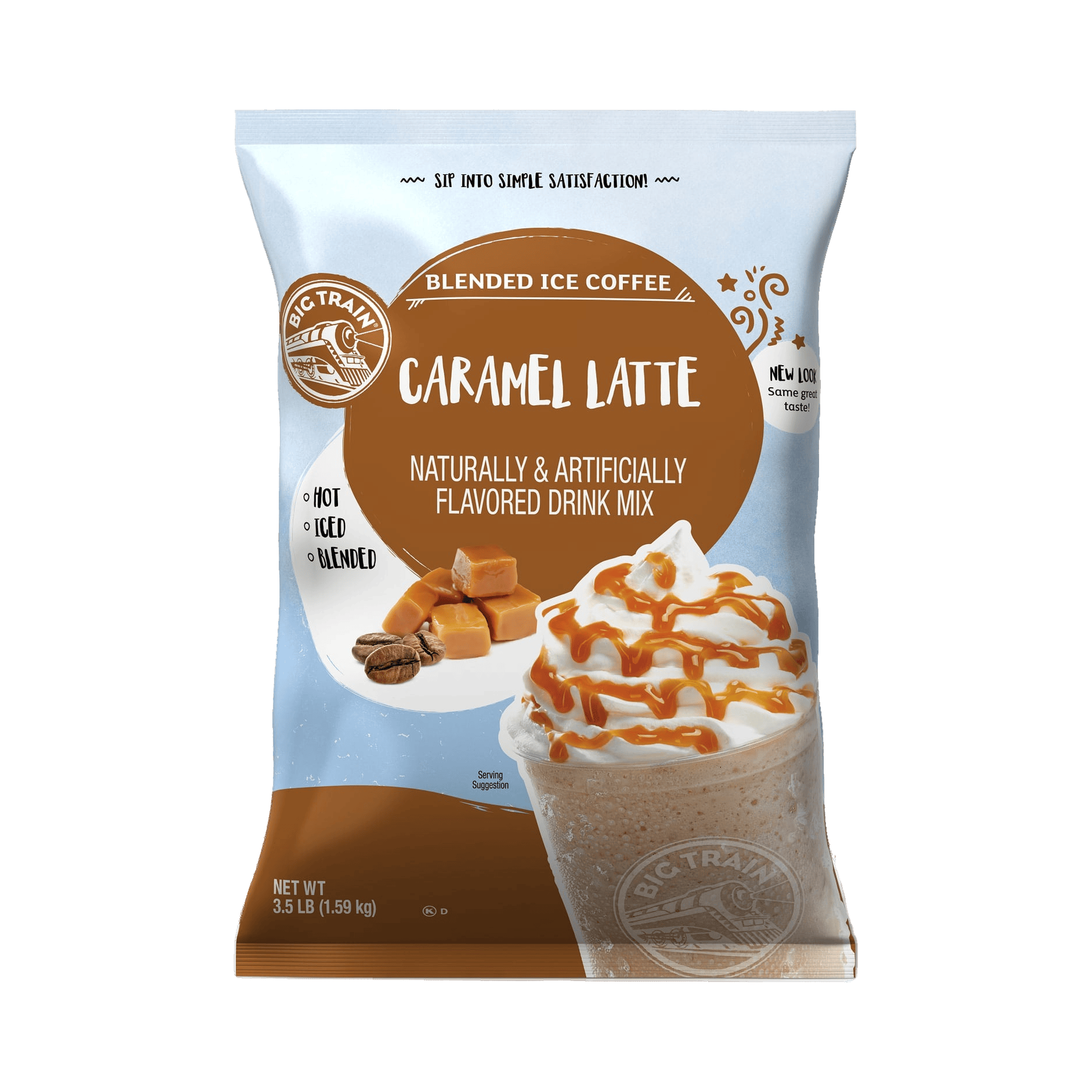 Big Train Blended Ice Coffee Drink Mix, Caramel Latte, 3.5 lbs