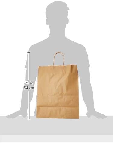 Natural Kraft Paper Retail Shopping Bags with Rope Handles 13" x 7" x 17" ( 50 Ct )